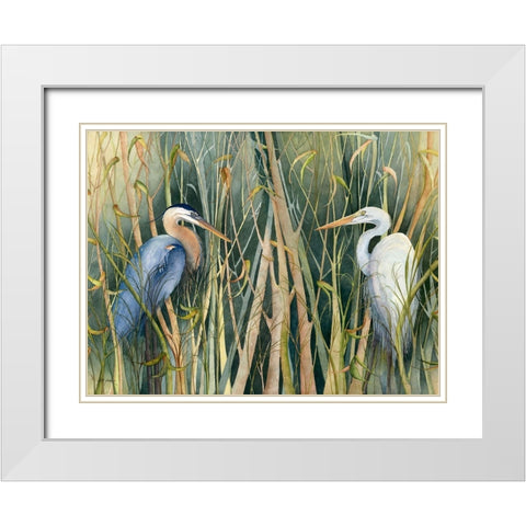 At Odds White Modern Wood Framed Art Print with Double Matting by Rizzo, Gene