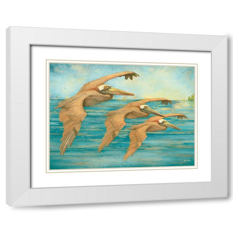 Crusin White Modern Wood Framed Art Print with Double Matting by Rizzo, Gene