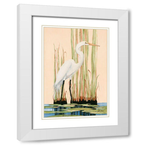 Great White Egret White Modern Wood Framed Art Print with Double Matting by Rizzo, Gene