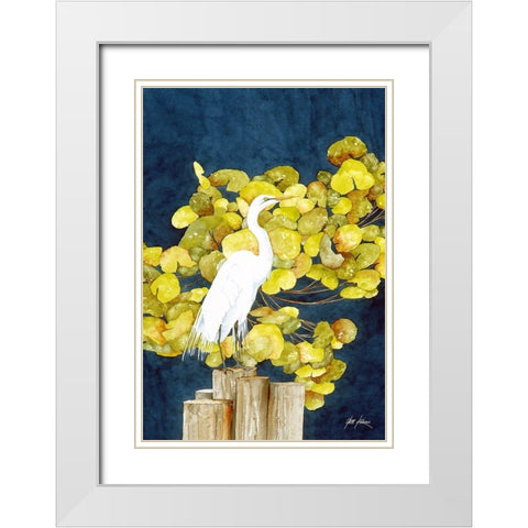 Henrietta White Modern Wood Framed Art Print with Double Matting by Rizzo, Gene