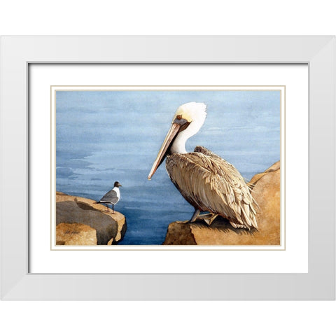 Just The Two of Us White Modern Wood Framed Art Print with Double Matting by Rizzo, Gene