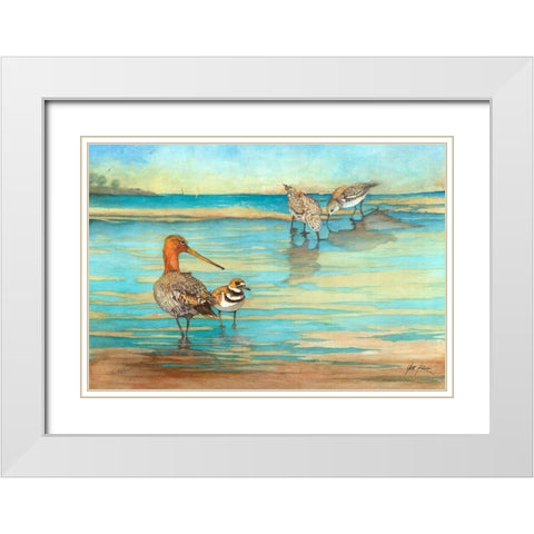 Lunch at the Bar White Modern Wood Framed Art Print with Double Matting by Rizzo, Gene