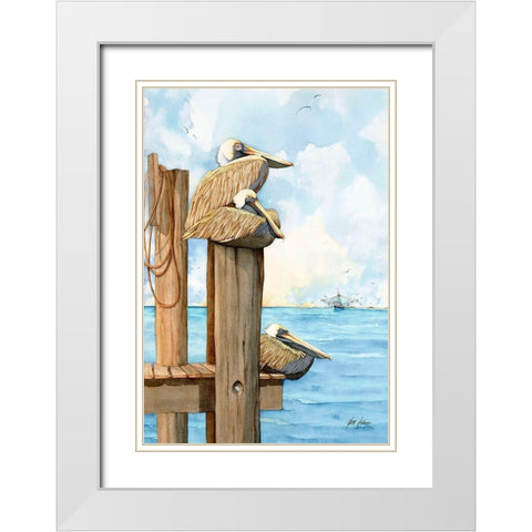 Larry, Moe And Curly White Modern Wood Framed Art Print with Double Matting by Rizzo, Gene