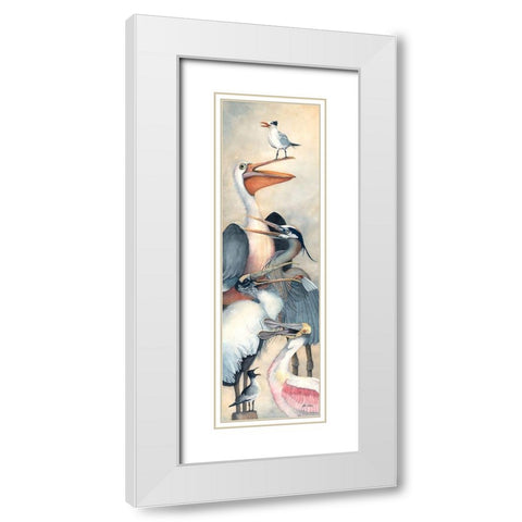 What Pecking Order White Modern Wood Framed Art Print with Double Matting by Rizzo, Gene