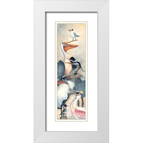 What Pecking Order White Modern Wood Framed Art Print with Double Matting by Rizzo, Gene