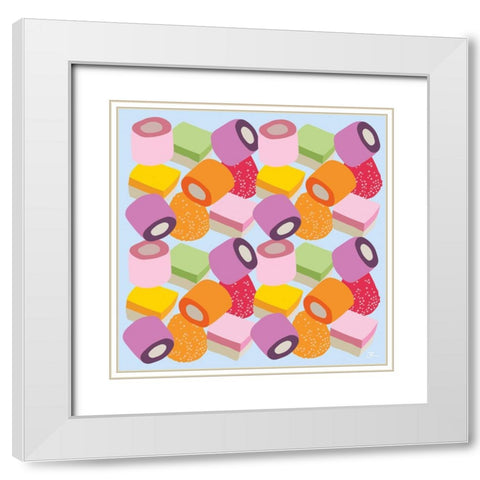 All of the Sweets White Modern Wood Framed Art Print with Double Matting by Hollie, Jasmine
