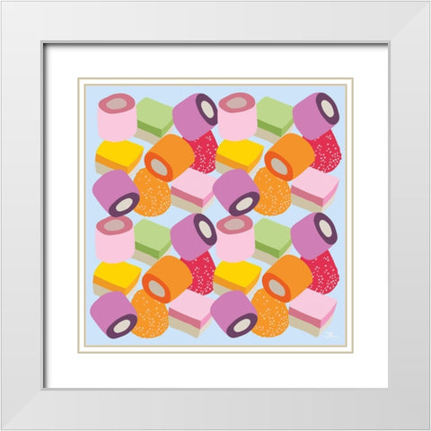 All of the Sweets White Modern Wood Framed Art Print with Double Matting by Hollie, Jasmine