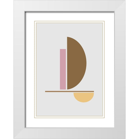 Balance No.3 White Modern Wood Framed Art Print with Double Matting by Ratcliffe, Tiffany
