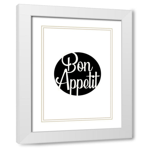 Bon Appetit White Modern Wood Framed Art Print with Double Matting by Mi, Suki