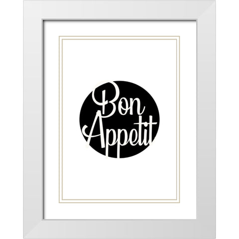 Bon Appetit White Modern Wood Framed Art Print with Double Matting by Mi, Suki