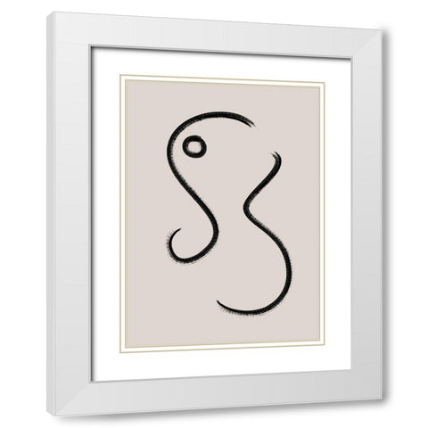 Brush Lines No.2 White Modern Wood Framed Art Print with Double Matting by Ratcliffe, Tiffany