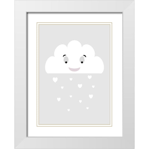 Cloud of Love White Modern Wood Framed Art Print with Double Matting by Ratcliffe, Tiffany