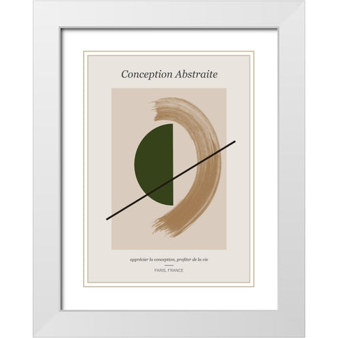 Conception Abstraite White Modern Wood Framed Art Print with Double Matting by Ratcliffe, Tiffany