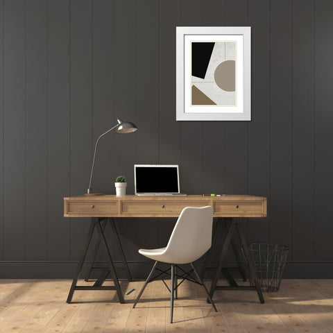 Concrete Shapes No.1 White Modern Wood Framed Art Print with Double Matting by Ratcliffe, Tiffany