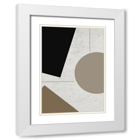 Concrete Shapes No.1 White Modern Wood Framed Art Print with Double Matting by Ratcliffe, Tiffany