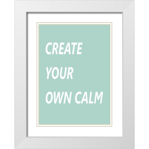 Create Your Own Calm White Modern Wood Framed Art Print with Double Matting by Mi, Suki
