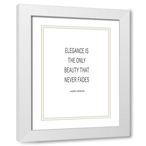 Elegance White Modern Wood Framed Art Print with Double Matting by Mi, Suki