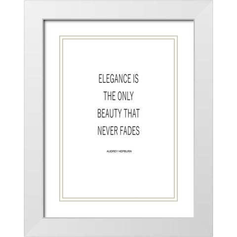 Elegance White Modern Wood Framed Art Print with Double Matting by Mi, Suki