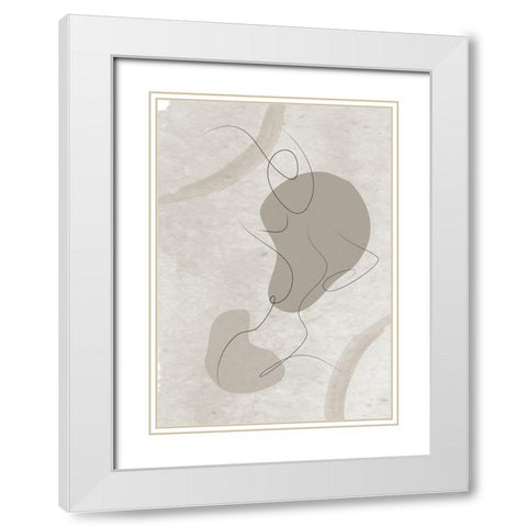 Figure 01 White Modern Wood Framed Art Print with Double Matting by Ratcliffe, Tiffany