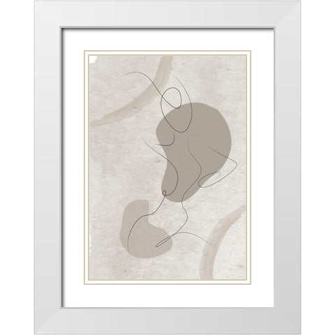 Figure 01 White Modern Wood Framed Art Print with Double Matting by Ratcliffe, Tiffany