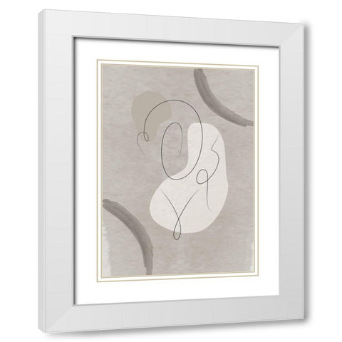 Figure 02 White Modern Wood Framed Art Print with Double Matting by Ratcliffe, Tiffany