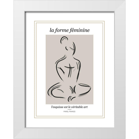 Forme Feminine White Modern Wood Framed Art Print with Double Matting by Ratcliffe, Tiffany