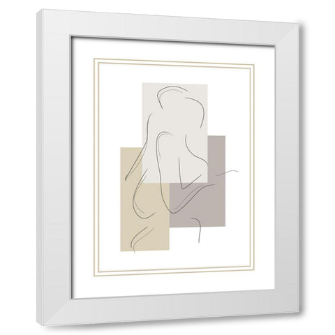 Geometric Figure White Modern Wood Framed Art Print with Double Matting by Ratcliffe, Tiffany