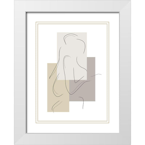 Geometric Figure White Modern Wood Framed Art Print with Double Matting by Ratcliffe, Tiffany