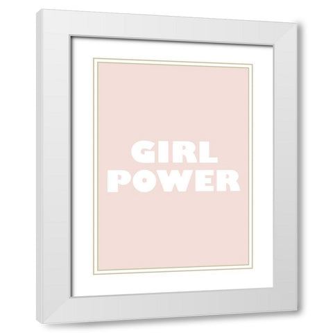 Girl Power White Modern Wood Framed Art Print with Double Matting by Mi, Suki