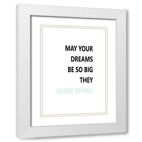 Grow Wings White Modern Wood Framed Art Print with Double Matting by Mi, Suki