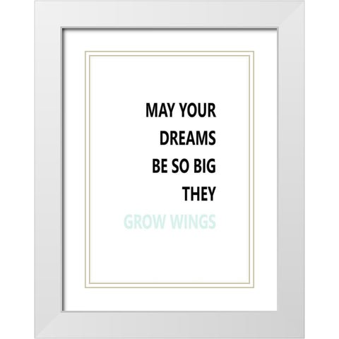 Grow Wings White Modern Wood Framed Art Print with Double Matting by Mi, Suki