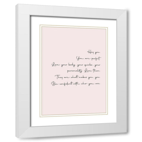 Hey You White Modern Wood Framed Art Print with Double Matting by Mi, Suki