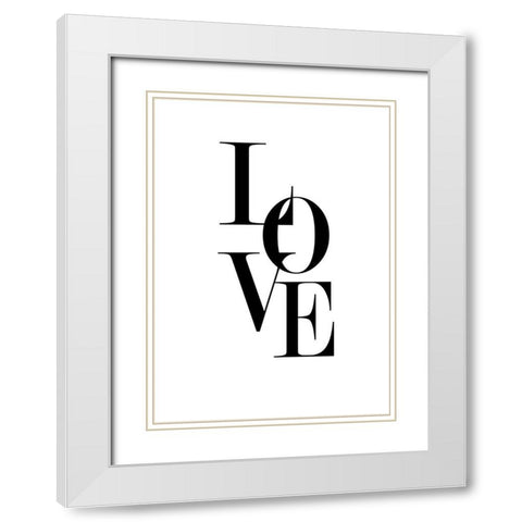 Love White Modern Wood Framed Art Print with Double Matting by Mi, Suki