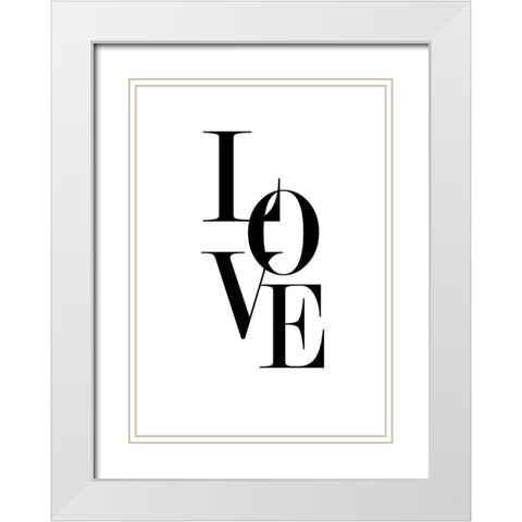 Love White Modern Wood Framed Art Print with Double Matting by Mi, Suki