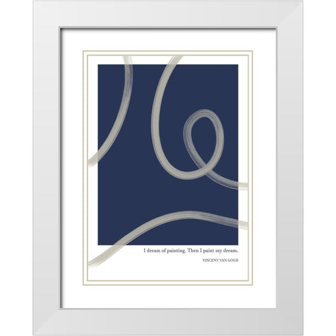 Paint My Dream White Modern Wood Framed Art Print with Double Matting by Ratcliffe, Tiffany