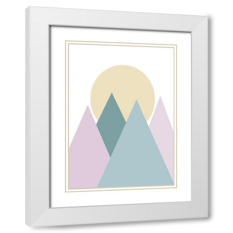 Pastel Sunset White Modern Wood Framed Art Print with Double Matting by Ratcliffe, Tiffany