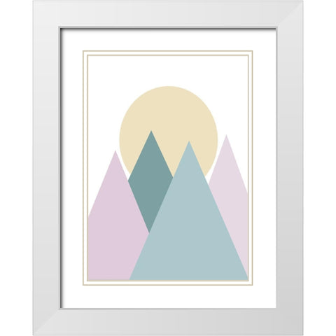Pastel Sunset White Modern Wood Framed Art Print with Double Matting by Ratcliffe, Tiffany