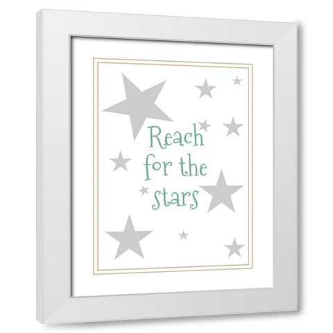 Reach for the Stars White Modern Wood Framed Art Print with Double Matting by Mi, Suki