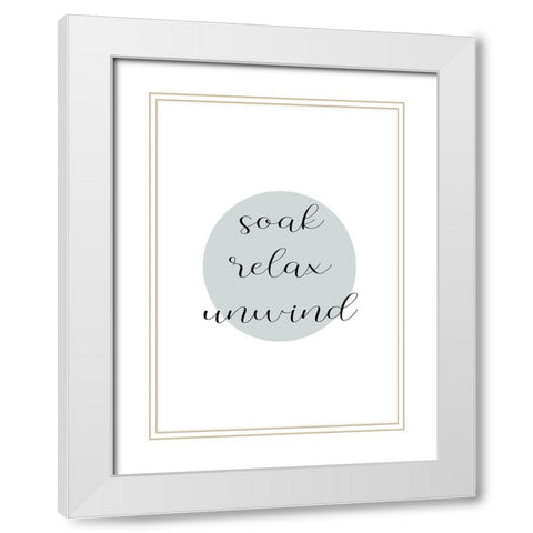 Relax-Unwind White Modern Wood Framed Art Print with Double Matting by Mi, Suki