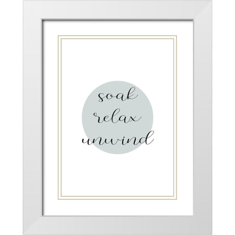 Relax-Unwind White Modern Wood Framed Art Print with Double Matting by Mi, Suki