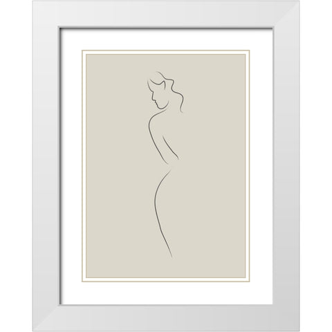 Senora No.1 White Modern Wood Framed Art Print with Double Matting by Ratcliffe, Tiffany
