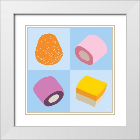 Sweets No.1 White Modern Wood Framed Art Print with Double Matting by Hollie, Jasmine