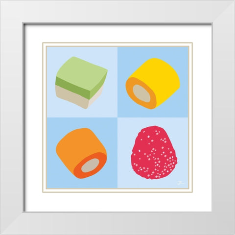 Sweets No.2 White Modern Wood Framed Art Print with Double Matting by Hollie, Jasmine