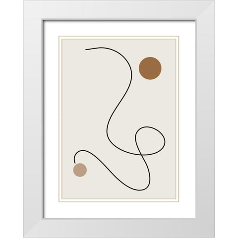 The Line No.1 White Modern Wood Framed Art Print with Double Matting by Ratcliffe, Tiffany