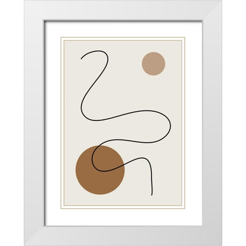 The Line No.2 White Modern Wood Framed Art Print with Double Matting by Ratcliffe, Tiffany