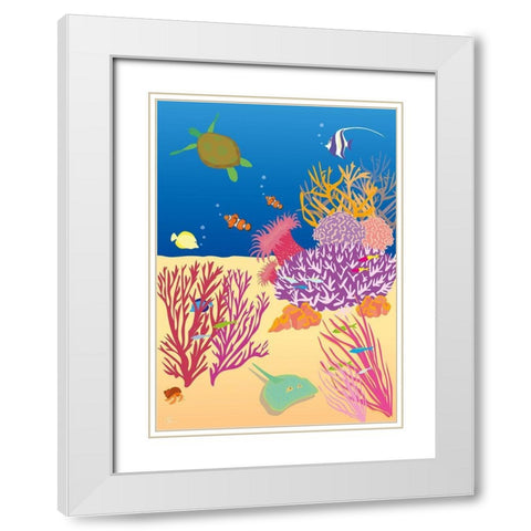 Underwater No.1 White Modern Wood Framed Art Print with Double Matting by Hollie, Jasmine