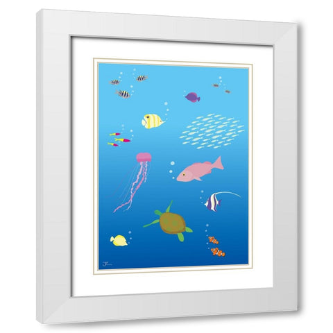 Underwater No.2 White Modern Wood Framed Art Print with Double Matting by Hollie, Jasmine