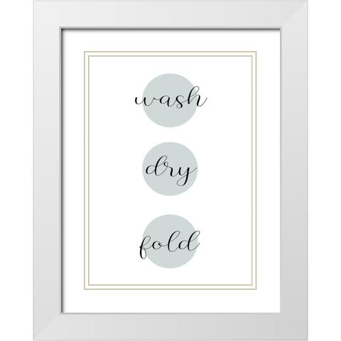 Wash Dry Fold White Modern Wood Framed Art Print with Double Matting by Mi, Suki