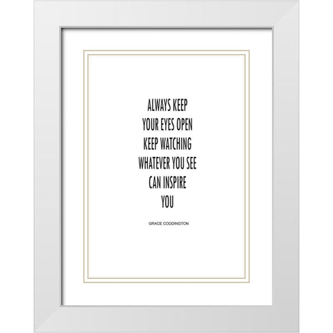 Whatever You See White Modern Wood Framed Art Print with Double Matting by Mi, Suki