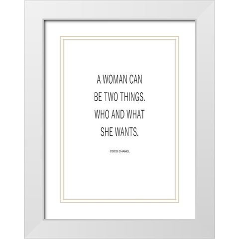 Who and What She Wants White Modern Wood Framed Art Print with Double Matting by Mi, Suki